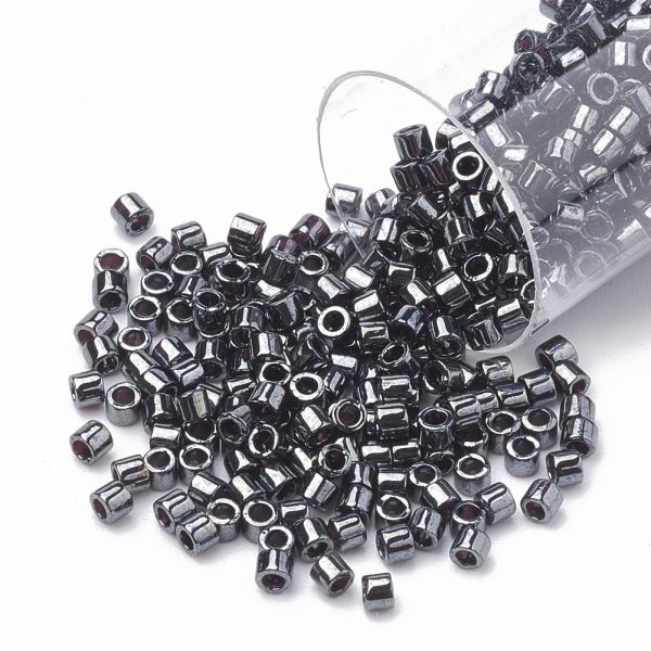 SEED S014 DBM 0001 MIYUKI Delica 10/0 DBM0001 Opaque Gunmetal Seed Beads, 100g/Bag