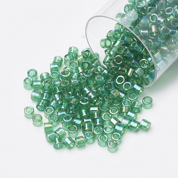 SEED S014 DBM 0152 MIYUKI Delica 10/0 DBM0152 Transparent Green AB Seed Beads, 100g/Bag