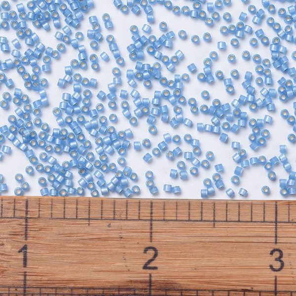 SEED X0054 DB2176 2 0 DB2176 Alabaster Duracoat Semi-Frosted Silver Lined Dyed Light Bayberry MIYUKI Delica Beads 11/0, 50g/bag