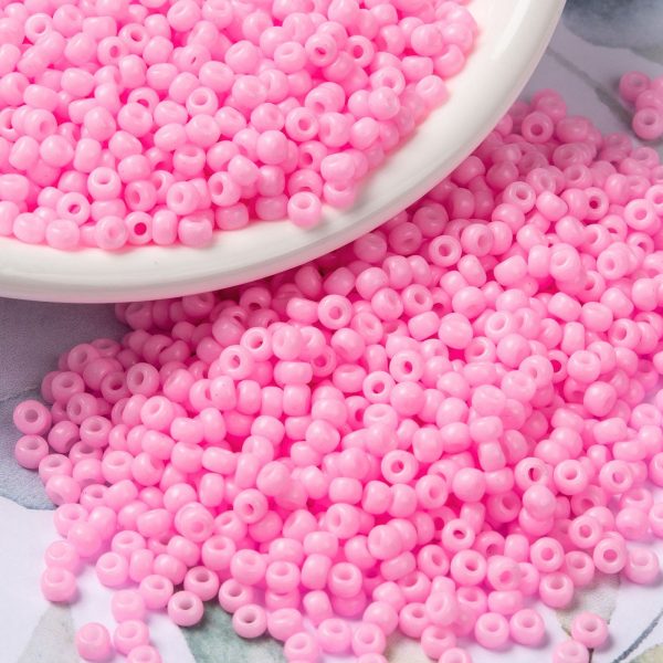 SEED X0055 RR0415 3 RR415 Dyed Opaque Cotton Candy Pink MIYUKI Round Rocailles Beads 8/0 (8-415), 3mm, Hole: 1mm; about 4333pcs/50g