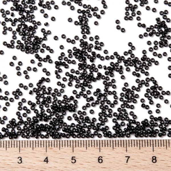 SEED X0056 RR0401 2 RR401 Black MIYUKI Round Rocailles Beads 15/0 (15-401), 1.5mm, Hole: 0.7mm; about 27777pcs/50g