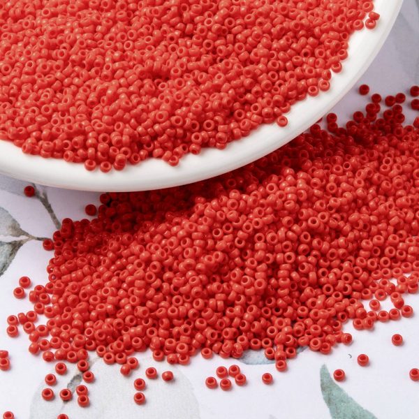 SEED X0056 RR0407 3 RR407 Opaque Vermillion Red MIYUKI Round Rocailles Beads 15/0 (15-407), 1.5mm, Hole: 0.7mm; about 27777pcs/50g