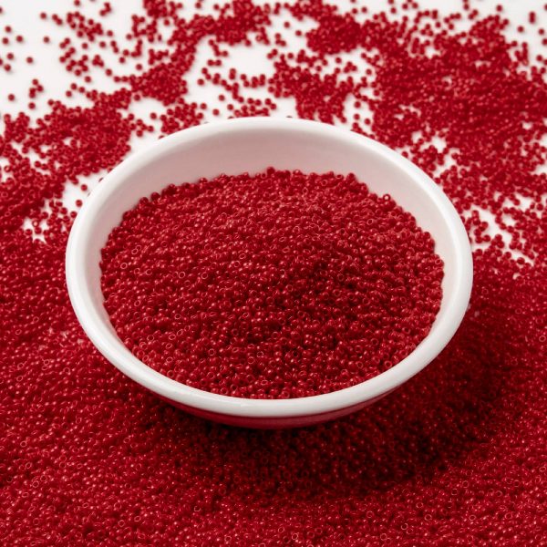 SEED X0056 RR0408 RR408 Opaque Red MIYUKI Round Rocailles Beads 15/0 (15-408), 1.5mm, Hole: 0.7mm; about 27777pcs/50g