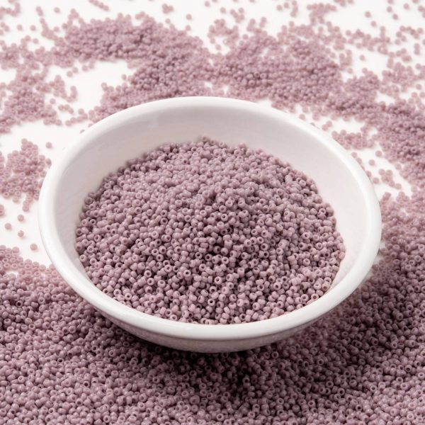 SEED X0056 RR0410 RR410 Opaque Mauve MIYUKI Round Rocailles Beads 15/0 (15-410), 1.5mm, Hole: 0.7mm; about 27777pcs/50g