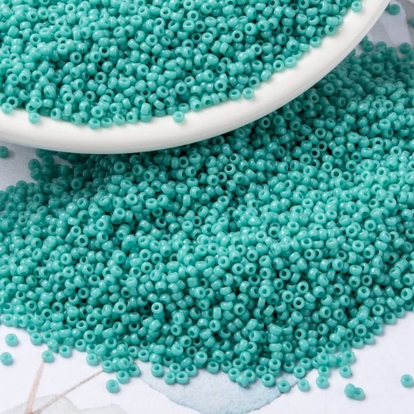 SEED X0056 RR0412 3 RR412 Opaque Turquoise Green MIYUKI Round Rocailles Beads 15/0 (15-412), 1.5mm, Hole: 0.7mm; about 27777pcs/50g