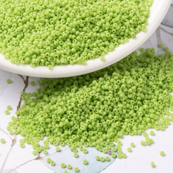 SEED X0056 RR0416 3 RR416 Opaque Chartreuse MIYUKI Round Rocailles Beads 15/0 (15-416), 1.5mm, Hole: 0.7mm; about 27777pcs/50g