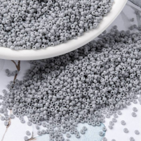 SEED X0056 RR0498 3 RR498 Opaque Cement Gray MIYUKI Round Rocailles Beads 15/0 (15-498), 1.5mm, Hole: 0.7mm; about 27777pcs/50g