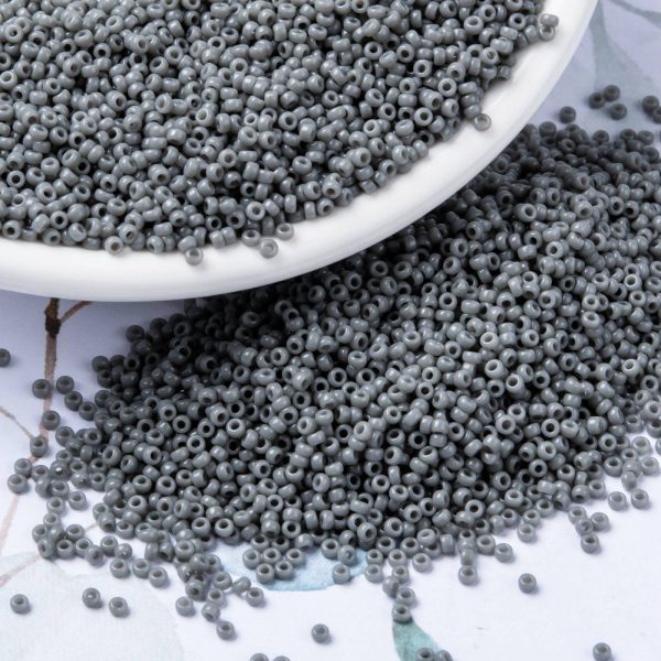 SEED X0056 RR0499 3 RR499 Opaque Falcon Gray MIYUKI Round Rocailles Beads 15/0 (15-499), 1.5mm, Hole: 0.7mm; about 27777pcs/50g