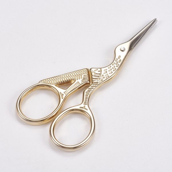 TOOL WH0037 02LG 1 Stainless Steel Sharp Tip Stork Embroidery Scissors, 9.25x4.2x0.4cm, 5 pcs/ Bag