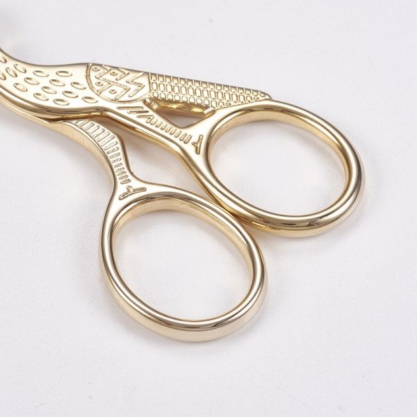 TOOL WH0037 02LG 4 Stainless Steel Sharp Tip Stork Embroidery Scissors, 9.25x4.2x0.4cm, 5 pcs/ Bag