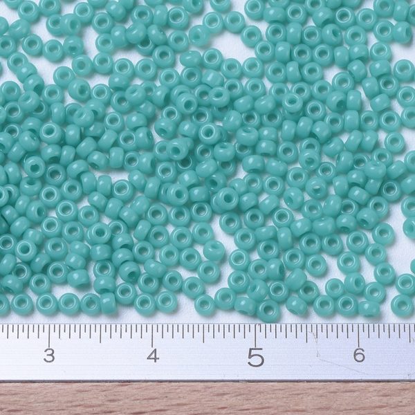 X SEED G007 RR0412 2 RR0412 Opaque Turquoise Green MIYUKI Round Rocailles Beads 11/0 (11-412), 10g/bag