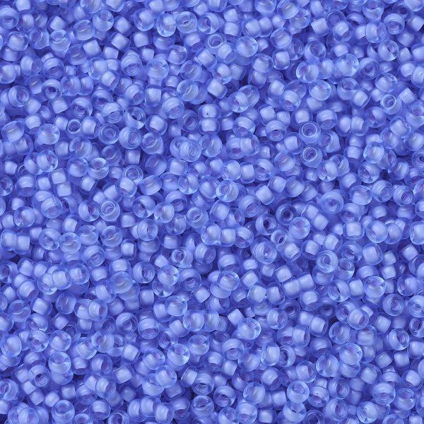 X SEED G007 RR1929 1 MIYUKI Round Rocailles 11/0 RR1929 Semi-Frosted Pale Blue Lined Cornflower Seed Beads (11-1929), 450g/Bag