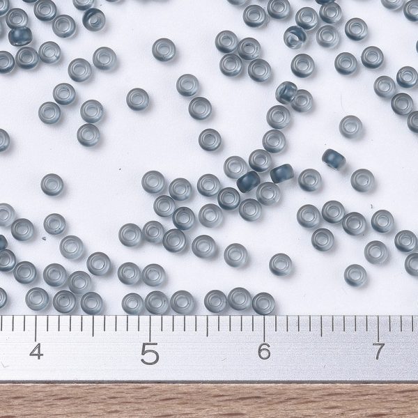 X SEED G007 RR1938 2 MIYUKI Round Rocailles 11/0 RR1938 Semi-Frosted Slate Blue Lined Gray Seed Beads (11-1938), 50g/Bag