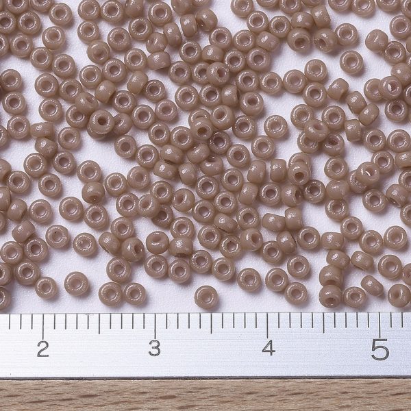 X SEED G007 RR4455 2 RR4455 Duracoat Dyed Opaque Beige MIYUKI Round Rocailles Beads 11/0 (11-4455), 2x1.3mm, Hole: 0.8mm; about 5500pcs/50g