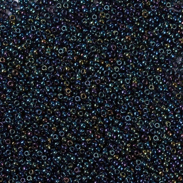 X SEED G008 RR0452 1 MIYUKI Round Rocailles 8/0 RR452 Metallic Dark Blue Iris Seed Beads (8-452), 50g/Bag