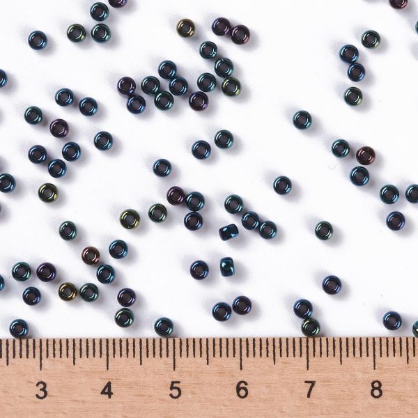 X SEED G008 RR0452 2 MIYUKI Round Rocailles 8/0 RR452 Metallic Dark Blue Iris Seed Beads (8-452), 50g/Bag