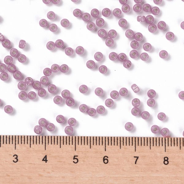X SEED G008 RR0645 2 RR645 Dyed Dark Rose Silver lined Alabaster MIYUKI Round Rocailles Beads 8/0 (8-645), 3mm, Hole: 1mm; about 4333pcs/50g