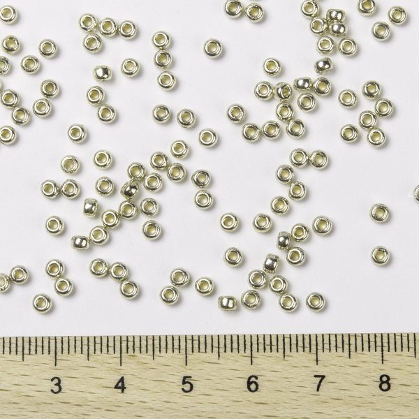 X SEED G008 RR4201 2 MIYUKI 8-4201 Round Rocailles Beads 8/0, RR4201 Transparent Duracoat Galvanized Silver, 10g/bag