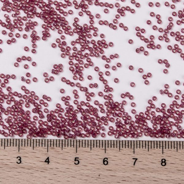 X SEED G009 RR0645 2 RR645 Dyed Dark Rose Silver lined Alabaster MIYUKI Round Rocailles Beads 15/0 (15-645), 1.5mm, Hole: 0.7mm; about 5555pcs/10g