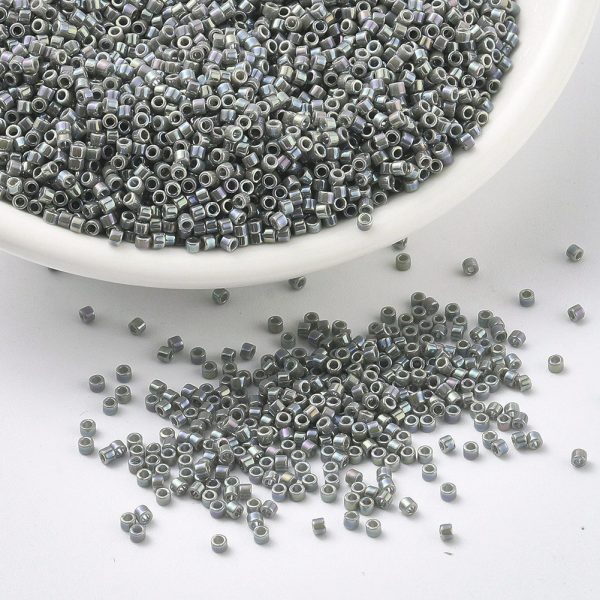 X SEED J020 DB0168 3 DB0168 Opaque Gray AB MIYUKI Delica Beads 11/0, 10g/bag