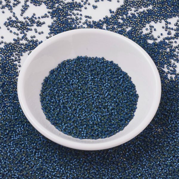 X SEED J020 DB0693 MIYUKI Delica 11/0 DB0693 Transparent Dyed Semi-Frosted Silver Lined Dusk Blue Seed Beads, 50g/Bag