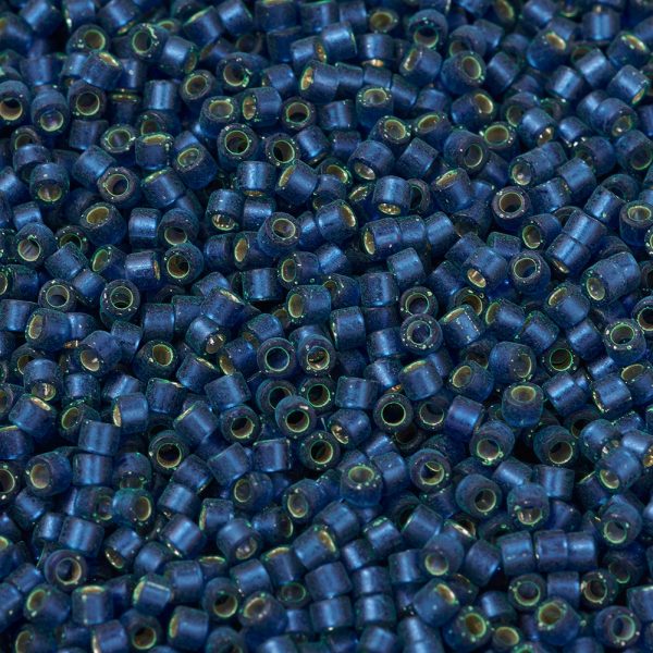 X SEED J020 DB0693 1 MIYUKI Delica 11/0 DB0693 Transparent Dyed Semi-Frosted Silver Lined Dusk Blue Seed Beads, 50g/Bag