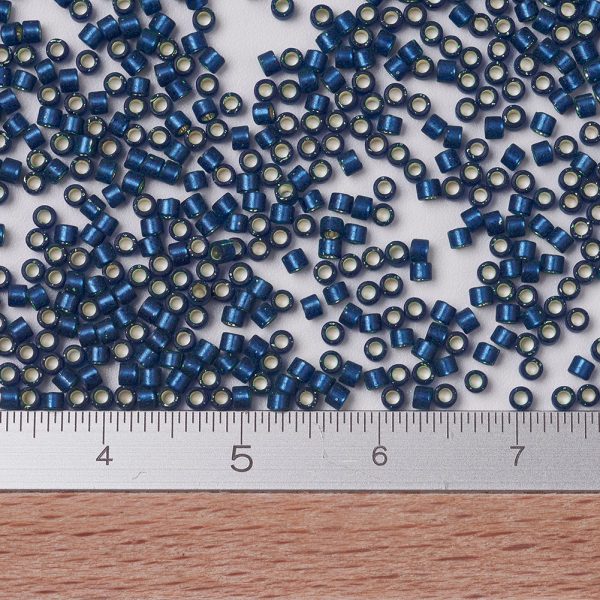 X SEED J020 DB0693 2 MIYUKI Delica 11/0 DB0693 Transparent Dyed Semi-Frosted Silver Lined Dusk Blue Seed Beads, 10g/Bag