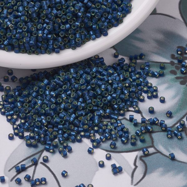 X SEED J020 DB0693 3 MIYUKI Delica 11/0 DB0693 Transparent Dyed Semi-Frosted Silver Lined Dusk Blue Seed Beads, 10g/Bag