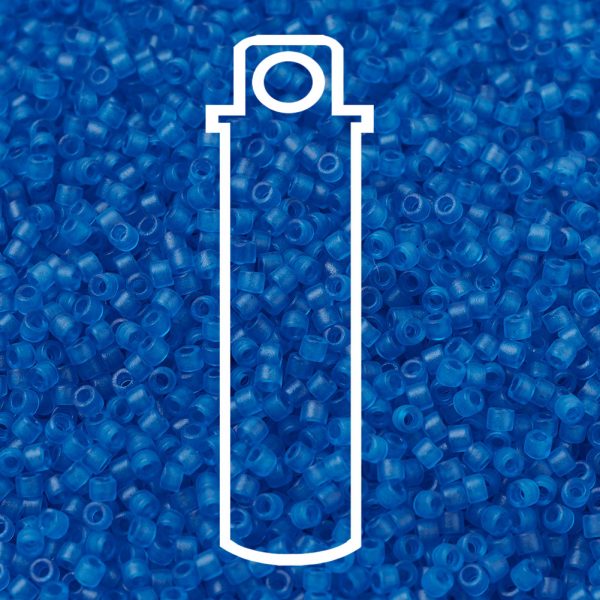 X SEED J020 DB0787 2 1 MIYUKI Delica 11/0 DB0787 Dyed Semi-Frosted Transparent Capri Blue Seed Beads, 10g/Tube