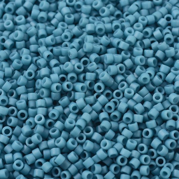 X SEED J020 DB0798 1 MIYUKI Delica 11/0 DB0798 Dyed Semi-Frosted Opaque Capri Blue Seed Beads, 10g/Bag