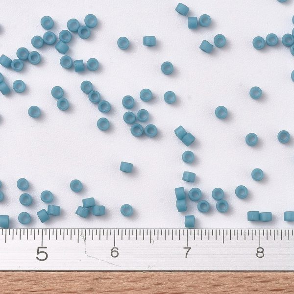 X SEED J020 DB0798 2 MIYUKI Delica 11/0 DB0798 Dyed Semi-Frosted Opaque Capri Blue Seed Beads, 10g/Tube