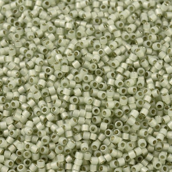 X SEED J020 DB1453 1 DB1453 Alabaster Silver Lined Pale Lime Opal MIYUKI Delica Beads 11/0, 10g/bag
