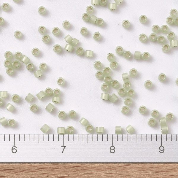 X SEED J020 DB1453 2 DB1453 Alabaster Silver Lined Pale Lime Opal MIYUKI Delica Beads 11/0, 10g/tube
