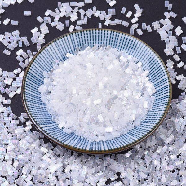 X SEED J020 HTL2549 MIYUKI Half TILA HTL2549 Crystal AB Silk Satin Seed Beads, 100g/Bag