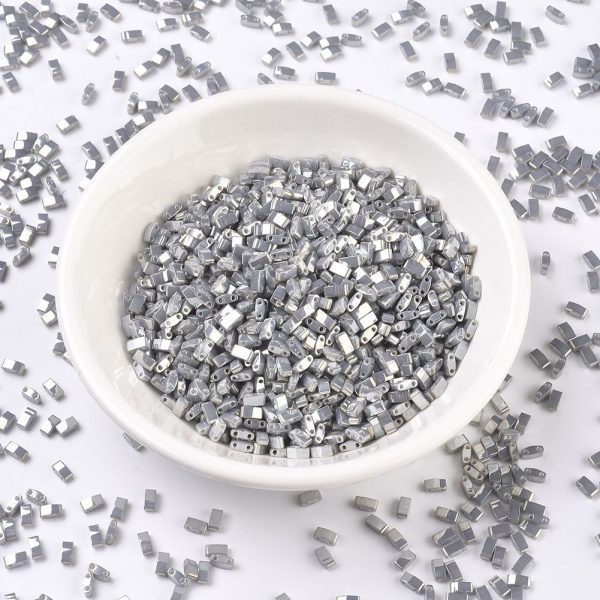 X SEED J020 HTL443 MIYUKI Half TILA HTL443 Opaque Gray Luster Seed Beads, 10g/Bag