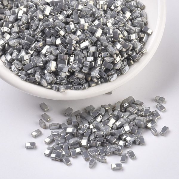 X SEED J020 HTL443 3 MIYUKI Half TILA HTL443 Opaque Gray Luster Seed Beads, 10g/Tube