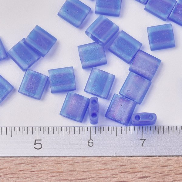 X SEED J020 TL150FR 2 MIYUKI TILA TL150FR Matte Transparent Sapphire Blue AB Seed Beads, 10g/Bag