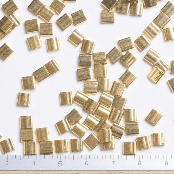 X SEED J020 TL191 3 MIYUKI TILA TL191 24kt Gold Plated Seed Beads, 100g/Bag
