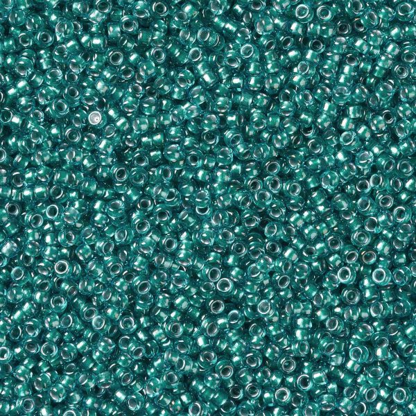 X SEED TR15 0377 1 TOHO #377 Round Seed Beads, Inside Color Light Sapphire/Metallic Teal Lined 15/0, 1.5mm, Hole: 0.7mm, about 3000pcs/10g