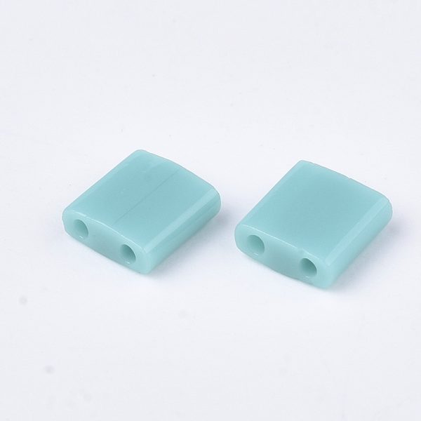SEED J020 TL412 1 0 MIYUKI TILA TL412 Opaque Turquoise Green Seed Beads, 10g/Bag