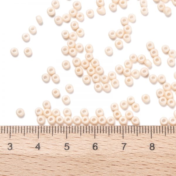 SEED JP0009 RR2022 3 MIYUKI 8-2022 Round Rocailles Beads 8/0, RR2022 Frosted (Matte) Opaque Antique Beige, 10g/bag