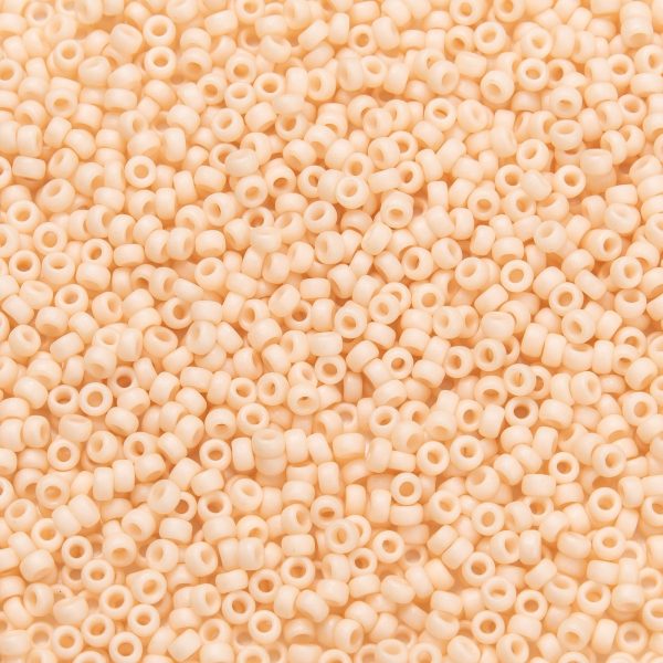SEED JP0010 RR2022 1 MIYUKI 15-2022 Round Rocailles Beads 15/0, RR2022 Frosted (Matte) Opaque Antique Beige, 10g/bottle