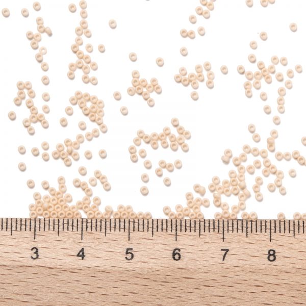 SEED JP0010 RR2022 3 MIYUKI 15-2022 Round Rocailles Beads 15/0, RR2022 Frosted (Matte) Opaque Antique Beige, 10g/bottle