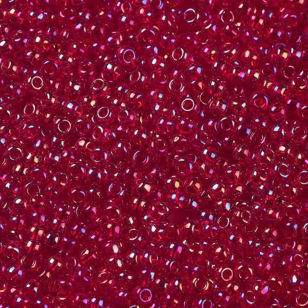 SEED TR11 0165B 1 0 TOHO #165B Round Seed Beads, Transparent AB Siam Ruby 11/0, 2.2mm, Hole: 0.8mm, about 50000pcs/450g