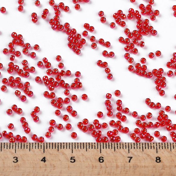 SEED TR11 0165B 3 0 TOHO #165B Round Seed Beads, Transparent AB Siam Ruby 11/0, 2.2mm, Hole: 0.8mm, about 50000pcs/450g