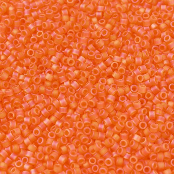 SEED X0054 DB0855 1 MIYUKI Delica 11/0 DB0855 Matte Transparent Orange AB Seed Beads, 100g/Bag