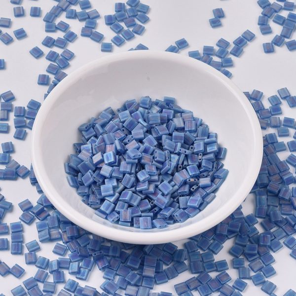 SEED X0054 TL0149FR MIYUKI TILA TL149FR Matte Transparent Capri Blue Seed Beads, 50g/Bag