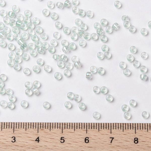 SEED X0055 RR3642 2 MIYUKI 8-3642 Round Rocailles Beads 8/0, RR3642 Pearlized Crystal AB Mint, 50g/bag