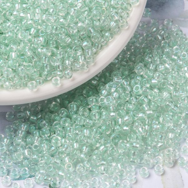 SEED X0055 RR3642 3 MIYUKI 11-3642 Round Rocailles Beads 11/0, RR3642 Pearlized Crystal AB Mint, 50g/bag