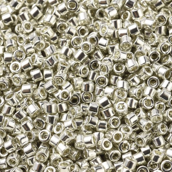 X SEED J020 DB0035 1 MIYUKI DB0035 Delica Beads 11/0 - Transparent Galvanized Silver, 10g/bag